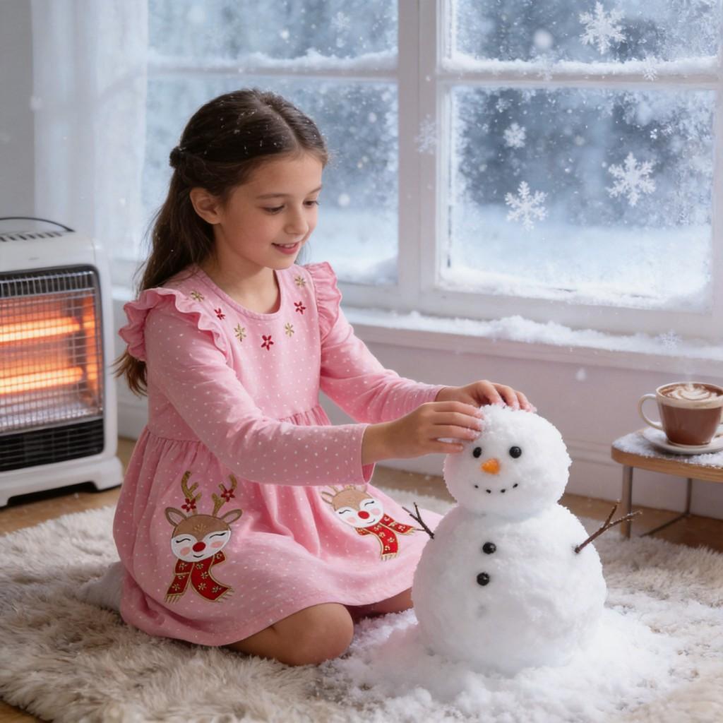 Girl Dress With Cartoon Animal Print For Toddler Winter And Fall Wear