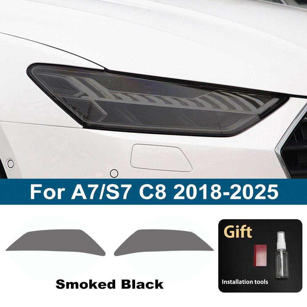 For hot A5/S5 B9 A6/S6 A7/S7 C8 A8/S8 D5 Car Headlight TPU PPF Protective Film Pre Cut Smoke Black Vinyl Wrap Anti-Scratch Film