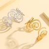 Vintage Hollow Spiral Open Cuff Gold-Plated Stainless Steel Bracelet for Women