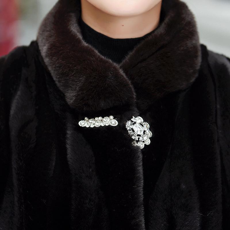 Winter imitation fur coat women's medium and long coat years old 0 wide too much clothes thick winter clothes