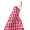 Women's High-Waisted Tweed Plaid Houndstooth Skirt - Spring/Autumn
