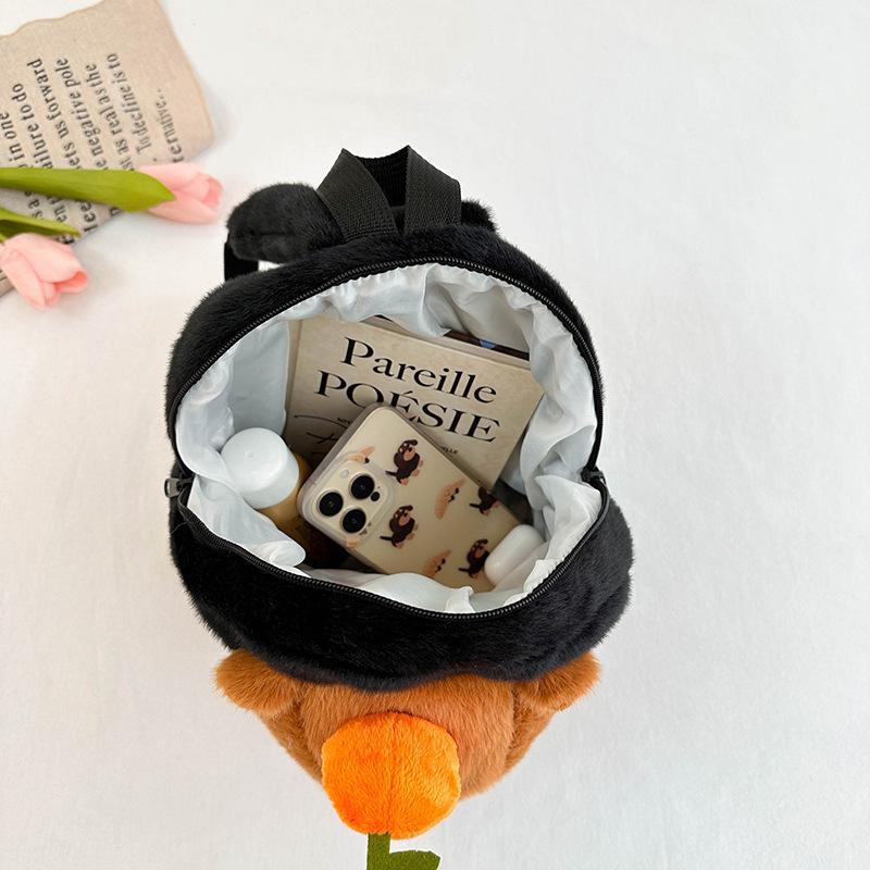 Kawaii Pluszowy Plecak Kapibara dla Kobiet Wszechstronna Kreskówkowa Zabawna Torba Crossbody Kapibala Duża Pojemność Torba Tote