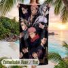 Jujutsu Kaisen Beach Towel, Personalized Custom Name Text, Quick Dry Large Absorbent Towel For Beach Pool
