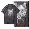 Coolmind MAE 100% Cotton Wolf Printed Exclusive Graphic Men T Shirt Big Size Streetwear Men Tshirt for Men T-shirt Tee Shirts