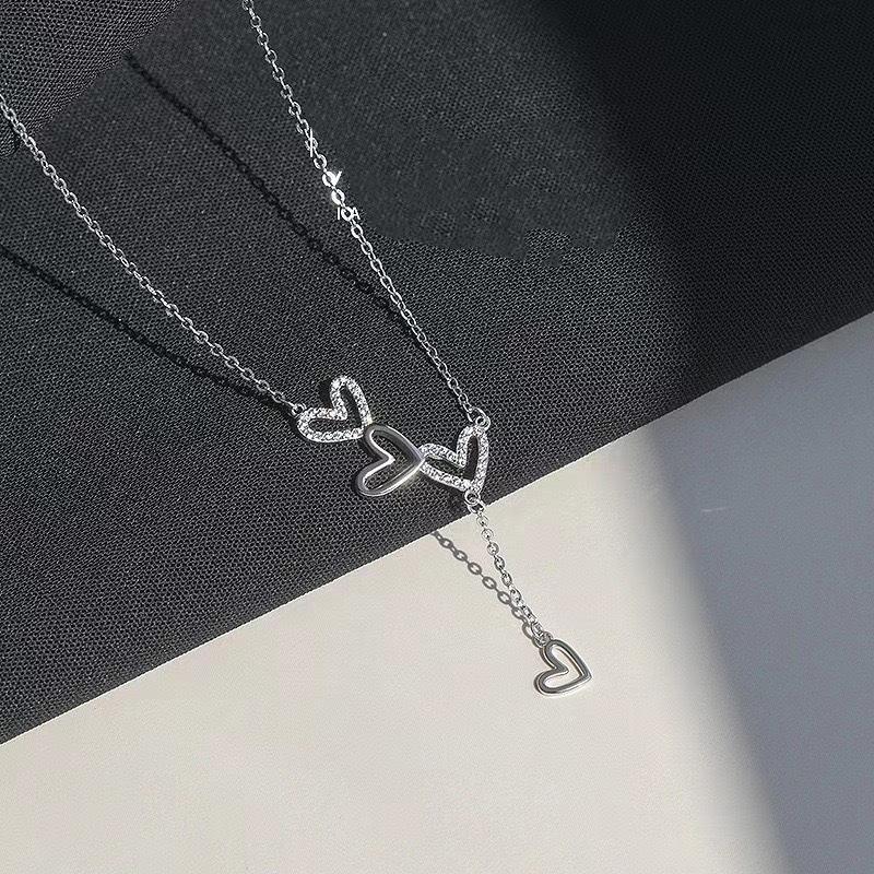 TikTok Trendy Heart Tassel Necklace – Luxurious, Simple Clavicle Chain Jewelry for Women