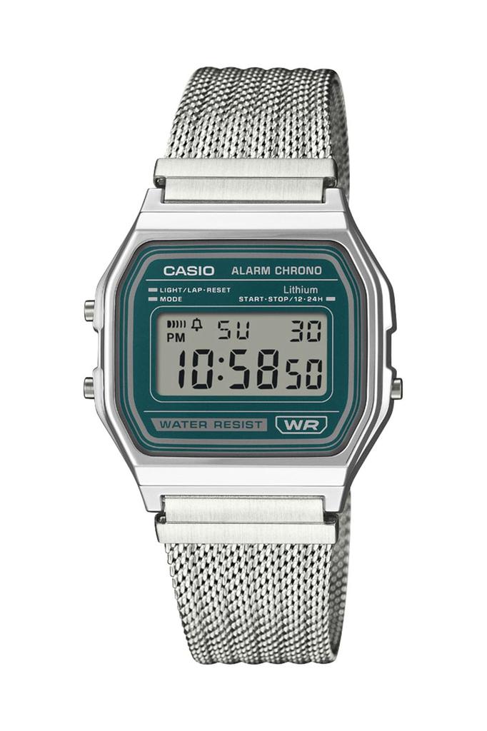 Casio Classic Watch Unisex Silver x Dark Green A158WEM-3JF
