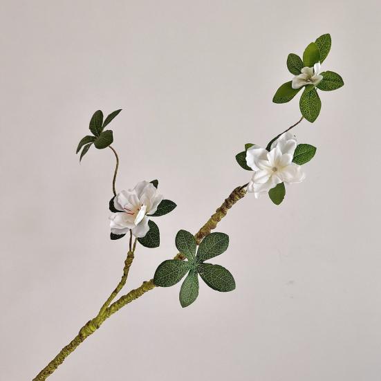 Artificial Azaleas Realistic White Flowers Bendable Stems Long-Lasting Lifelike Flowers No Maintenance Home Decor Wedding Floral