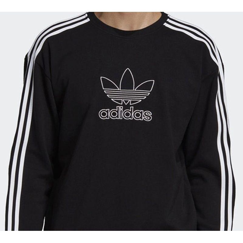 Adidas Originals Trefoil Cut-Out Logo Crew Neck Sweatshirt Men Sweatshirt Black DX4233