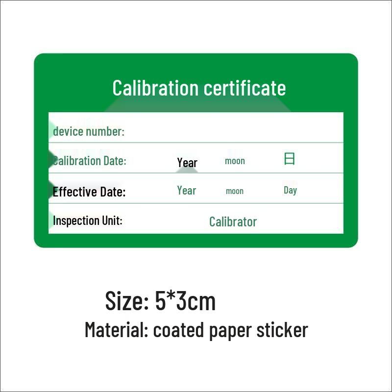 Calibration Certificate Stickers