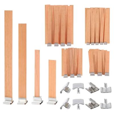 Holzdochte Flache Kerze Holz Eisenständer Kerzenkerne mit Basishalter für Handgemachte DIY Kerzenherstellung Handwerk