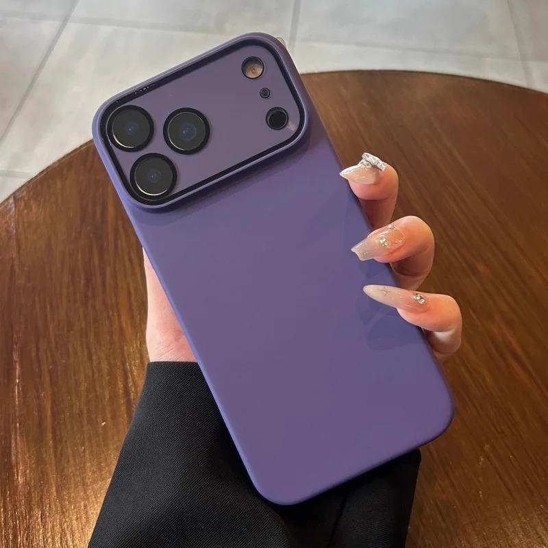 Luxus Matte Große Fenster Handyhülle Für iPhone 17 16 15 14 13 Pro Max 17Pro Stoßfest Glas Kamera Schutz Hartes PC Rückseitige Abdeckung