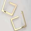 Minimalist Punk Square Earrings - Golden Geometric Ironwork Studs, Trendy Festival & Party Jewelry, Ramadan & Daily Fashion for Women
