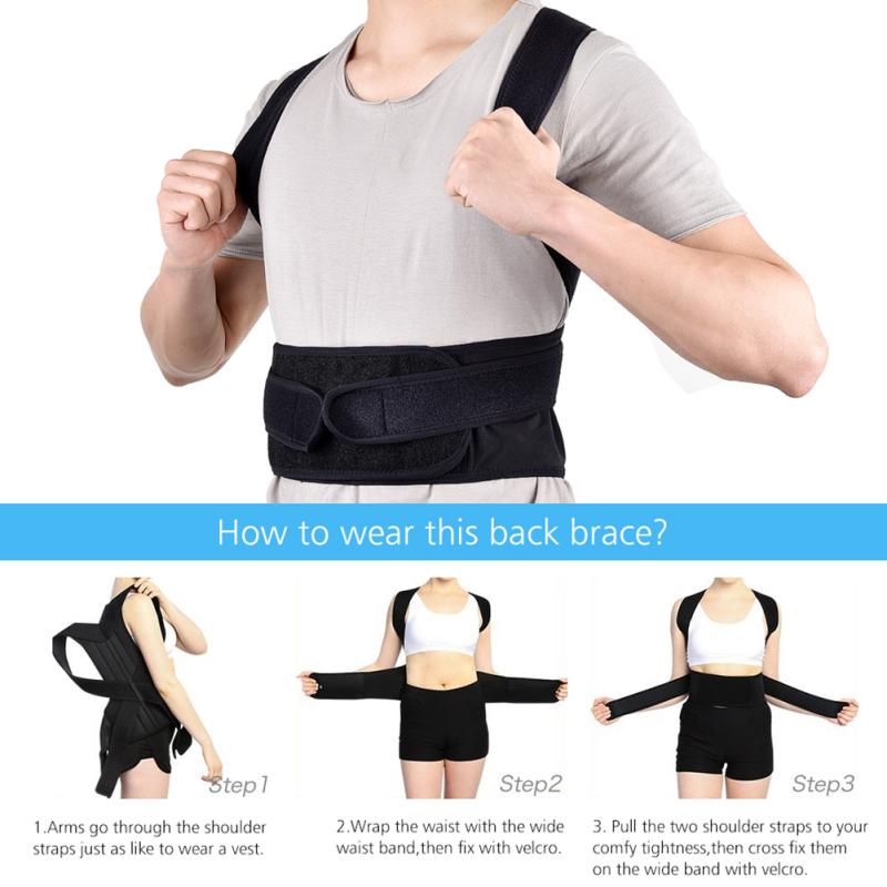 Adjustable Adult Corset Back Posture Correction Therapy Shoulder Lumbar Brace Spine Support Belt