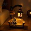 Figura Navideña Linda No de Terror Fantasma de Halloween Leyendo Libro Lámpara, Luz de Noche con Libro, Decoración de Fiesta Temática Whimsical Boo Resina 3D de Mesa