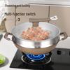 ZISIZ 34cm Non-Coated Titanium Wok & Soup Pot with Steamer