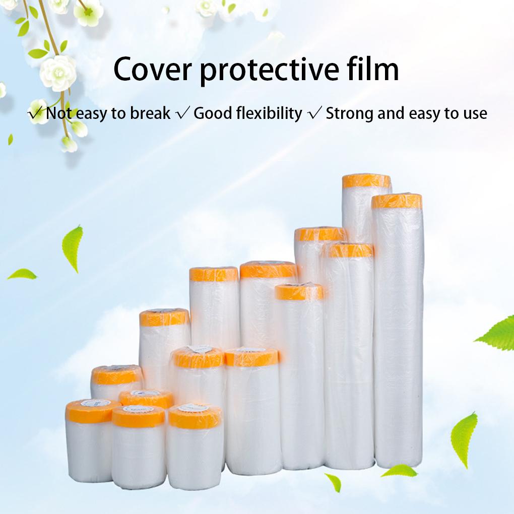 Pre-taped Bed Sofa Film Self Adhesive Furniture Protector Cover Multi-functional Door Window Accessory Home Bedroom Kitchen