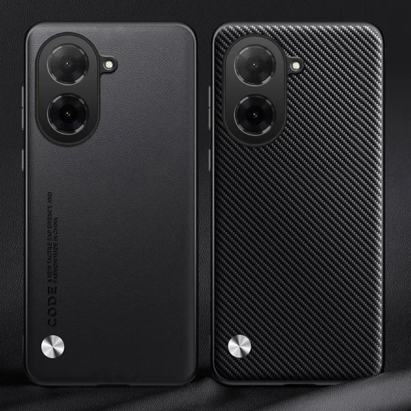 Carbon Fiber Plain Leather Shockproof Phone Case For Xiaomi POCO C71 Matte Silicone Soft Cover For POCO C71 Bumper Shell