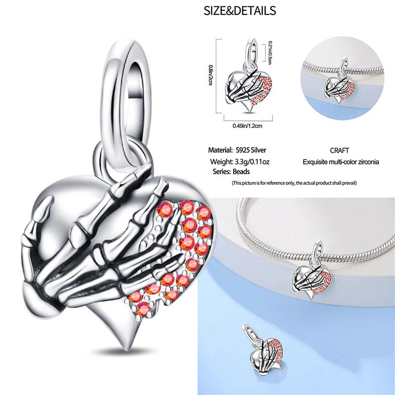 100% Copper Exquisite Tarot Cards Bracelet Pendants Blood Red Fire Snake Rose Charms Beads Diy Jewelry For Women