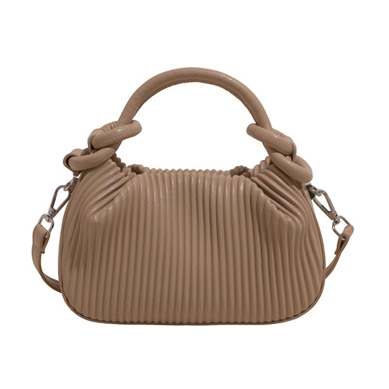 Versatile Striped Pleated Handbag - Women's 2025 Fashion Small Square Shoulder Bag