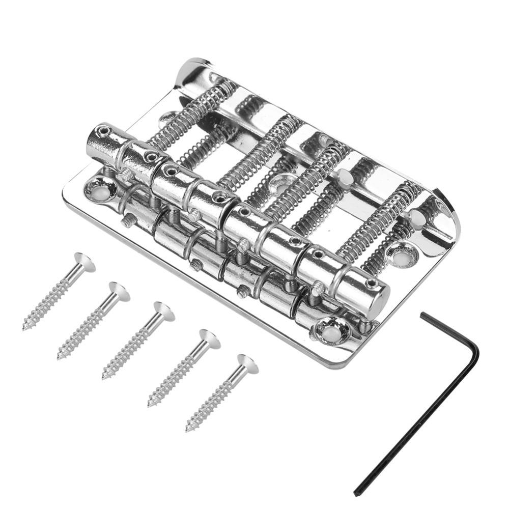 

Metal 4 String Hardtail Bridge Silver/Black Bass Bridge Replacement Bass Guitar Replacement срібний