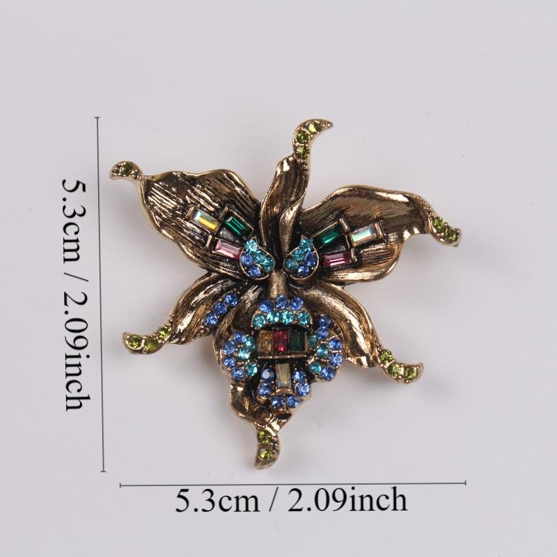 Medieval Orchid Corsage Retro Brooch Pin Heavy Industry Brooch Elegant French Niche Accessories