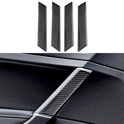 4 piezas para Volkswagen Golf 7 Gti R Gte Gtd Mk7 2013-Cubierta de manija de puerta interior de coche, pegatinas decorativas de fibra de carbono para reposabrazos
