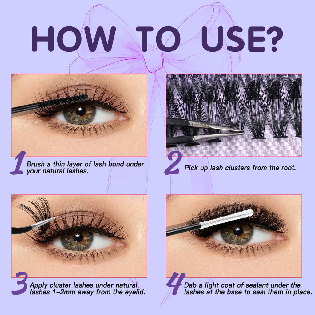 640 Tufts Diy Single Tufts Of False Eyelashes White Box Natural Thick D-Song Segmented Grafting Eyelashes