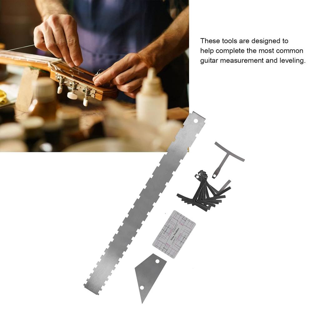 Guitar Measuring Tool Set, Includes a Guitar Arc Ruler, Guitar Gauge Set, Guitar Leveling Ruler, Guitar Chord Ruler, Guitar Level Ruler, Guitar Neck