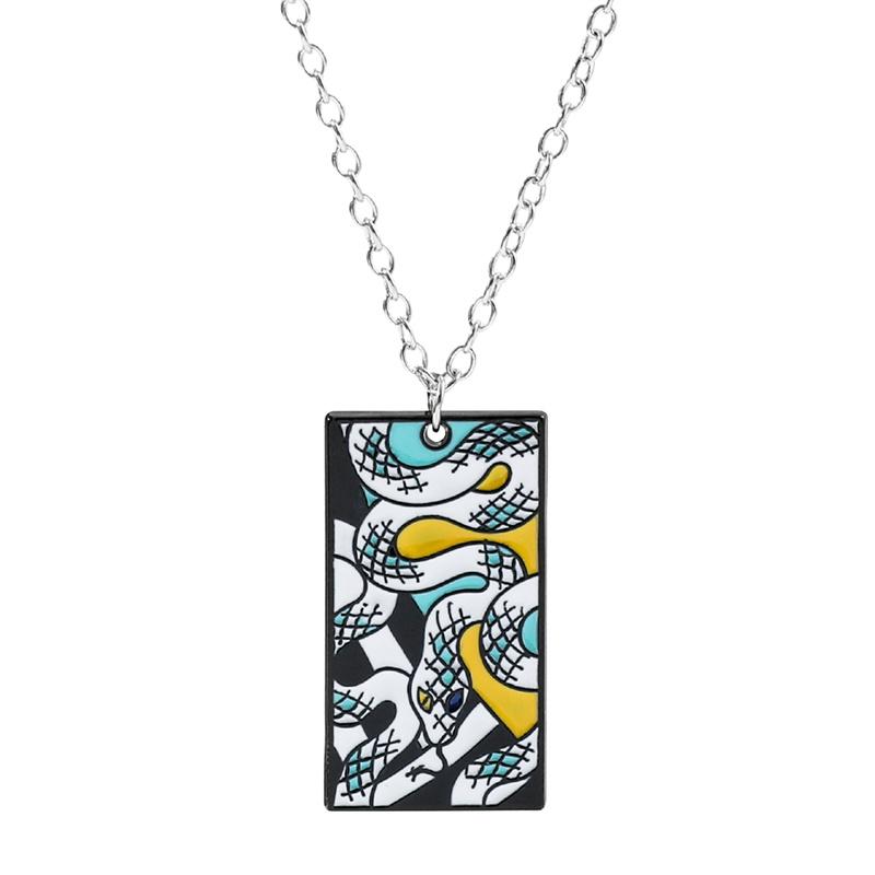 Demon Slayer Anime Enamel Pendant Necklace Unisex Cosplay Jewelry Agatsuma Zenitsu Hashibira Inosuke Character Props