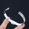 Birthday Gift For Her Natural Bronzite Gemstone Bangle Adjustable 925 Silver