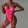 European and American Women’s Summer Sexy Shapewear Bodysuit, Outerwear-Style Underwire Push-Up Seductive Lingerie
