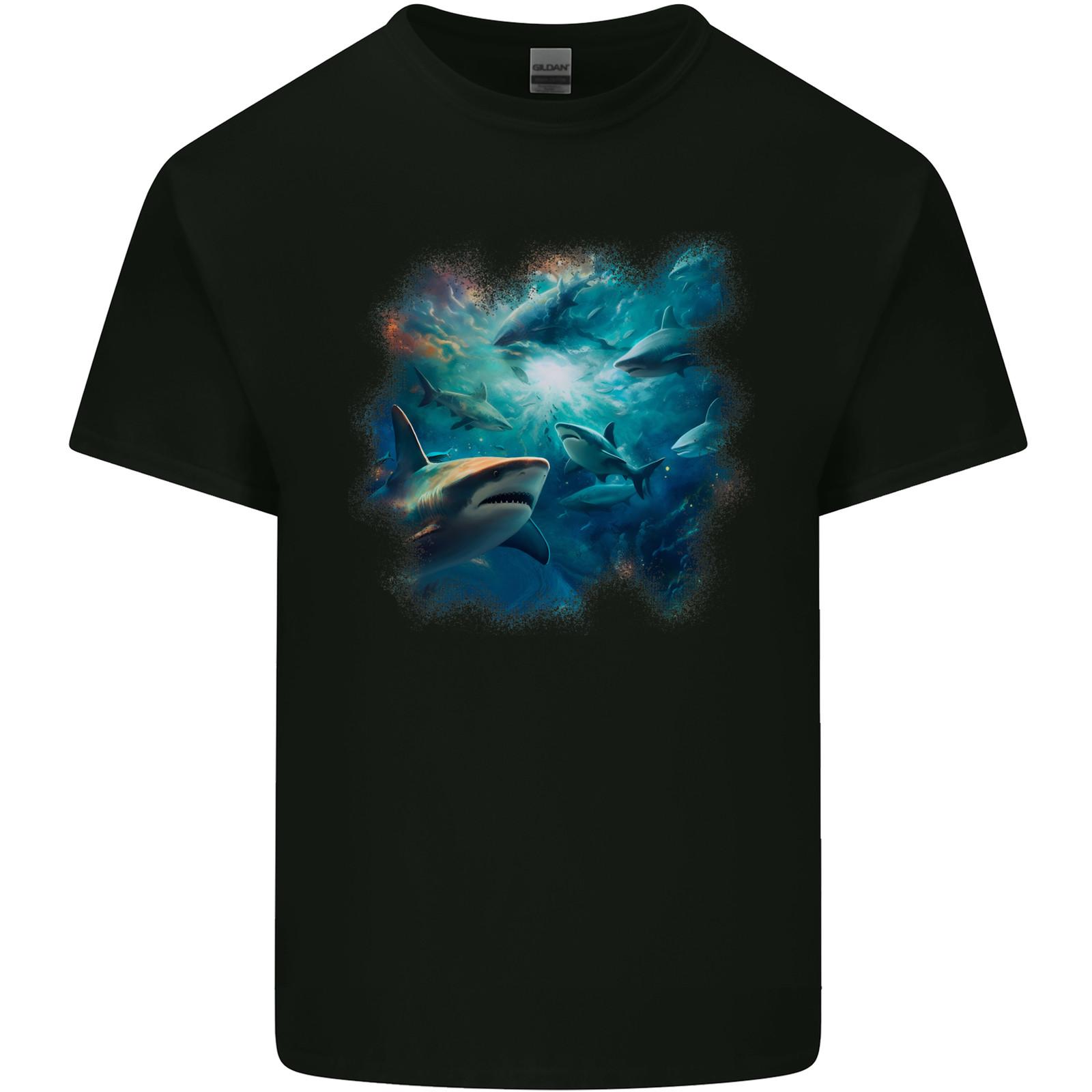 Ocean Great White Sharks Mens Light Cotton T-Shirt S разноцветный