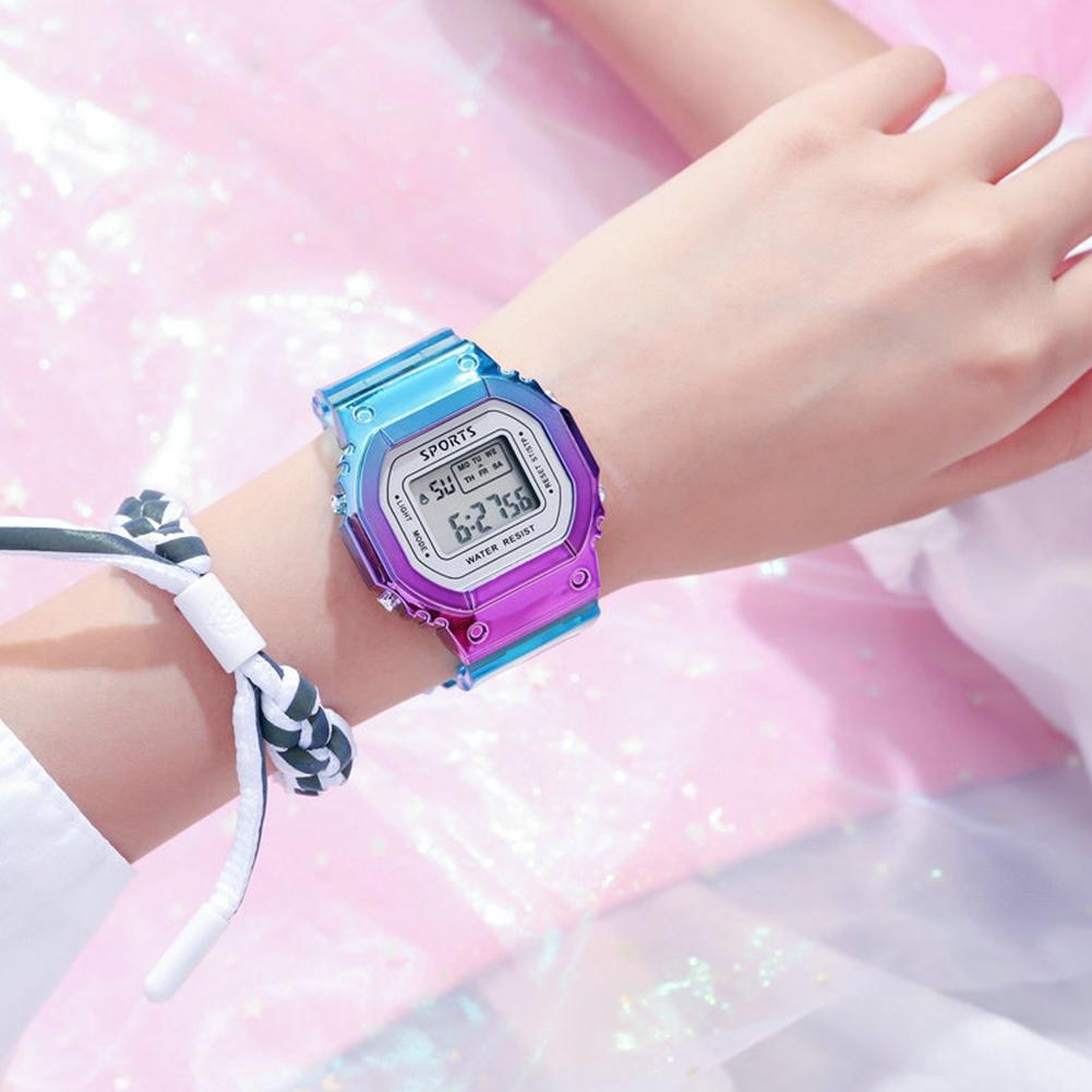 Square Chameleon Watch Electronic Watch For Men Women Multi-functional Fashion Colorful Sports Watch