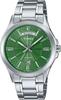 Casio Analog Quartz Watch Metal Band Silver Green Overseas Model Men's MTP-1381D-3AV [Used]