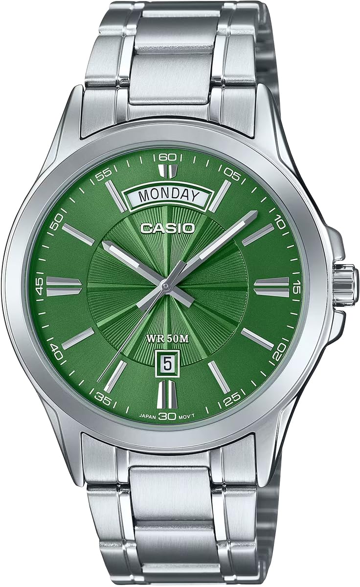 CASIO Analog Quartz Watch Metal Band Silver Green Overseas Model [Casio] Men s MTP-1381D-3AV [Used]
