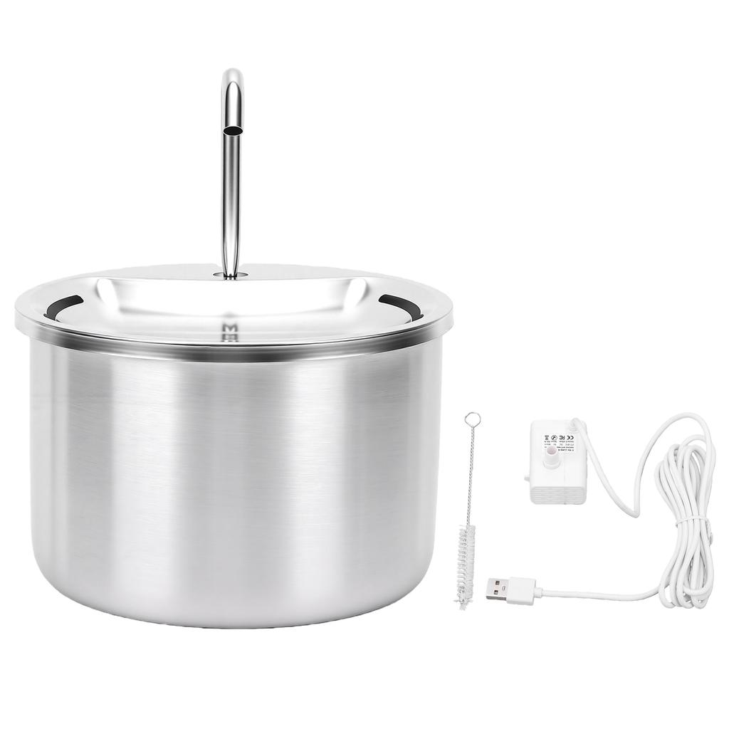 Stainless Steel Pet Water Fountain Quiet Circulating Filtration Automatic Cat Water Dispenser for Dogs Cats