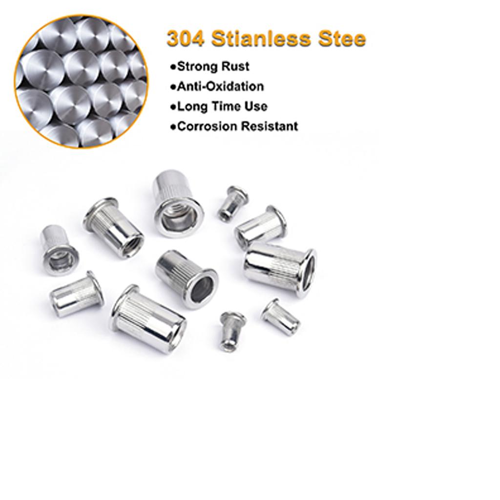 230PCS SAE & Metric UNC Erts Rivnut Assortment Kit, Flat Head Insert Nut Assort #8-32#10-24 1/4"-20 3/8"-16 5/16"-18 and M3 M5 M6 M8 M10 M12
