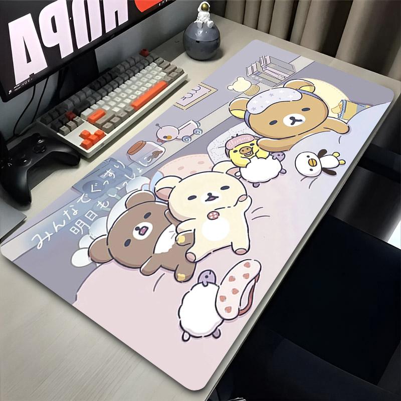 Korilakkuma Rilakkuma Cute Desk Mat Extended Anime Mousepad Computer Nonslip Large Mouse Pad Office Accessories Pc Table Carpet