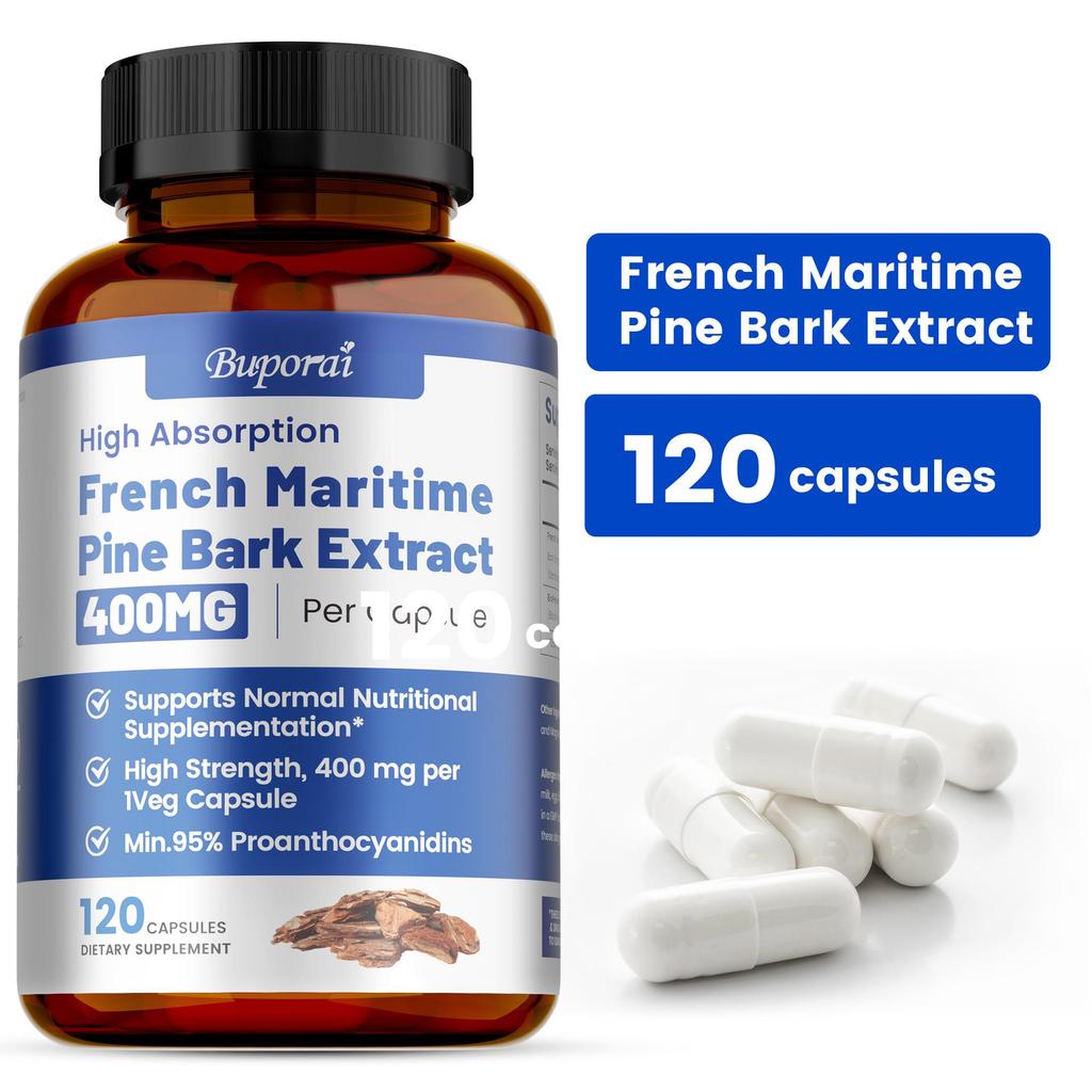 Estratto di Corteccia di Pino Marittimo Francese 400mg per Capsula Vegetale, Bioperina OGM-Free Vegano