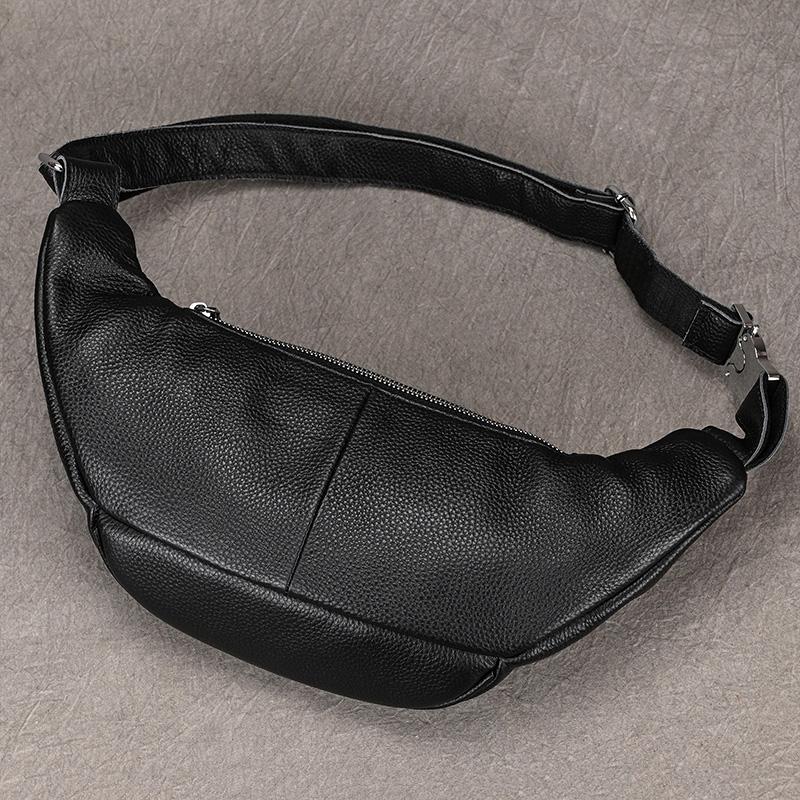 Big Waist Bag Mens Leather Belt Pounch Anti-theft Waist Pack Fanny Pack Bum Bag Belt Waist Pouch Chest Bag For Male Leather Bag