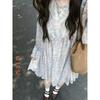 Japanese pure desire style floral design feeling off-the-shoulder dress women's French loose and thin temperament wear short skirt