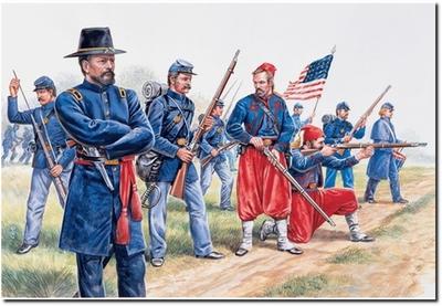 PLATZ Italeri Historic Figures Civil War Union Infantry Zouaves Volunteer Plastic Model IT6012 1/72 & (People)