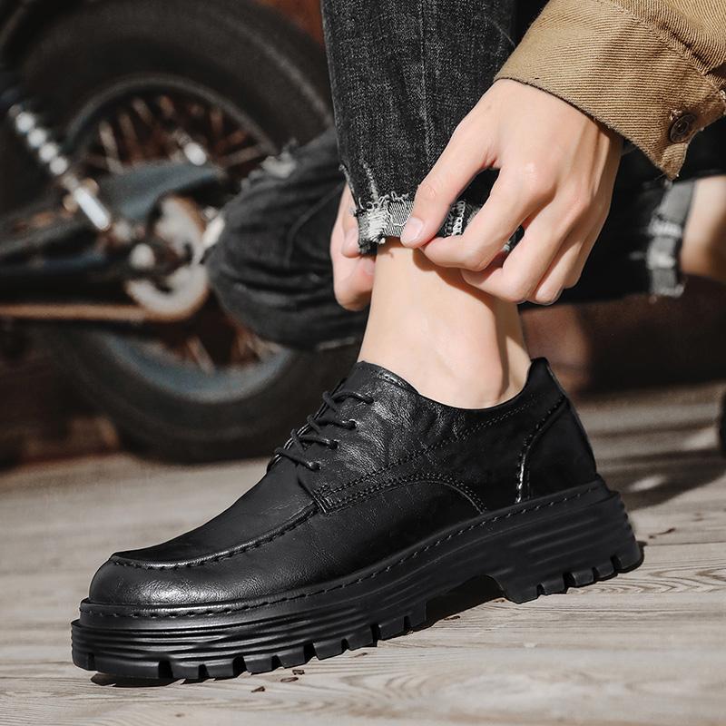 Модные деревенские туфли для мужчин в деловом стиле из натуральной кожи класса люкс — фото 6