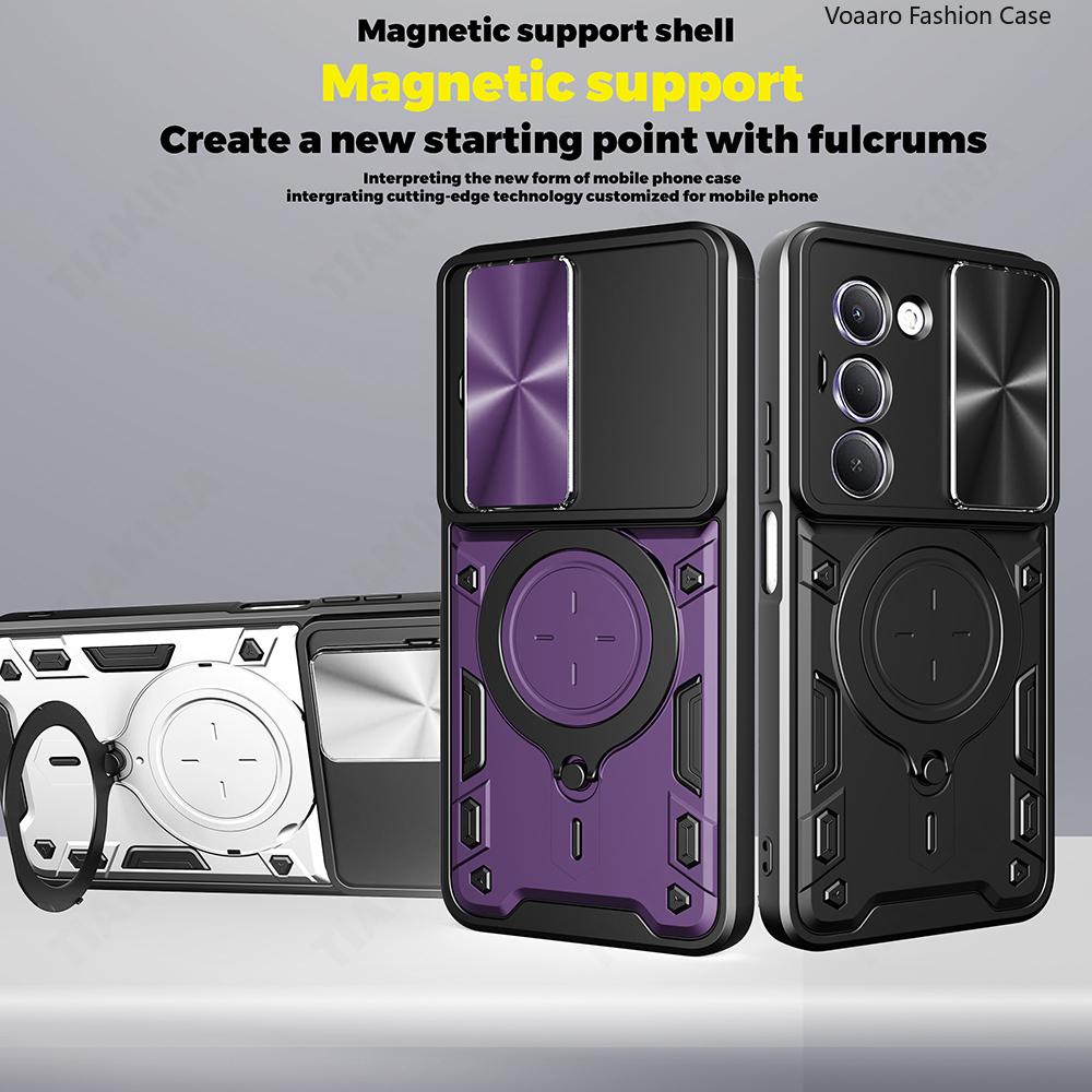 Kryt Slide Lens Armor Funda pro Xiaomi Redmi 15 5G Global 169mm Kryt pro Redmi 15 4G 171mm Kryt Magnetický Prsten Stojan Držák Kryt Capa