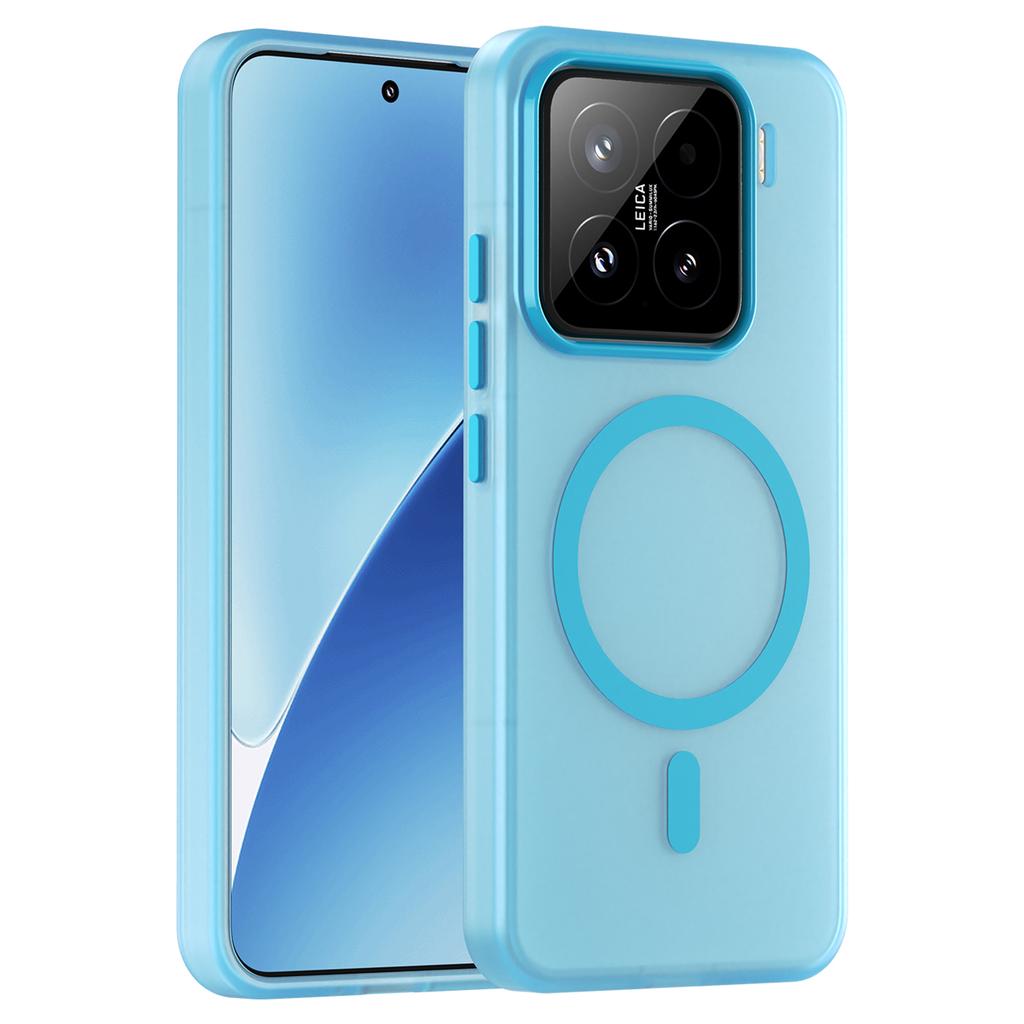 Pour Xiaomi 15 Coque Compatible avec MagSafe TPU+PC Mince Mat Translucide Housse de Téléphone