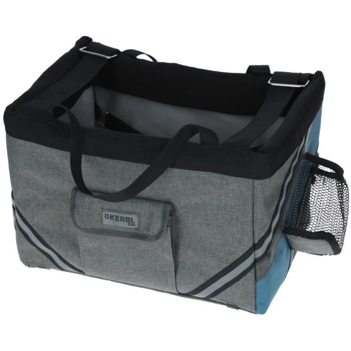 Sac à vélo pour chien et chat - KERBL - Vacation - Gris/bleu - 38x29x25 cm - Tissu robuste