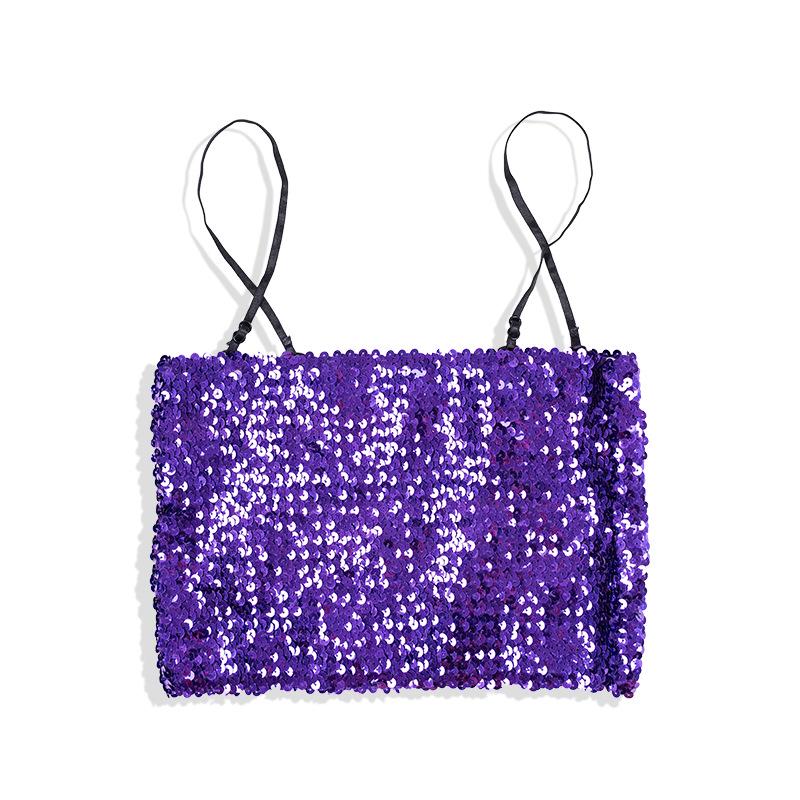 Girls' Trendy Sequin Jazz Dance Bandeau and Long Pants Set - Street Dance Performance Costume