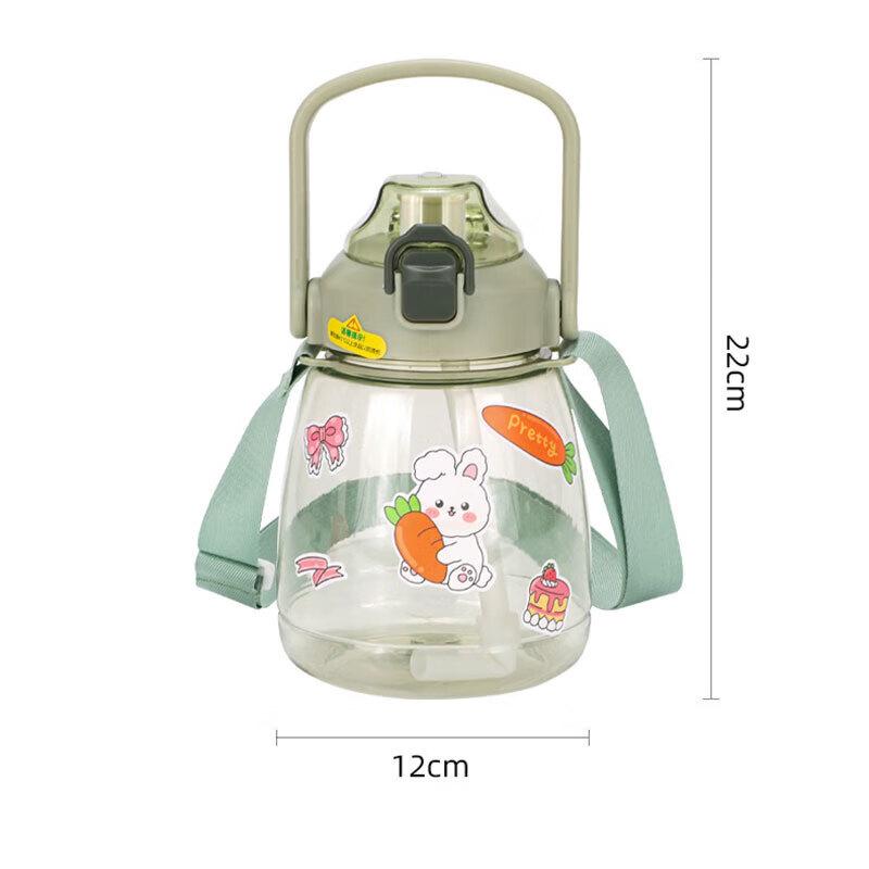 Children's Large Capacity Plastic Straw Water Bottle