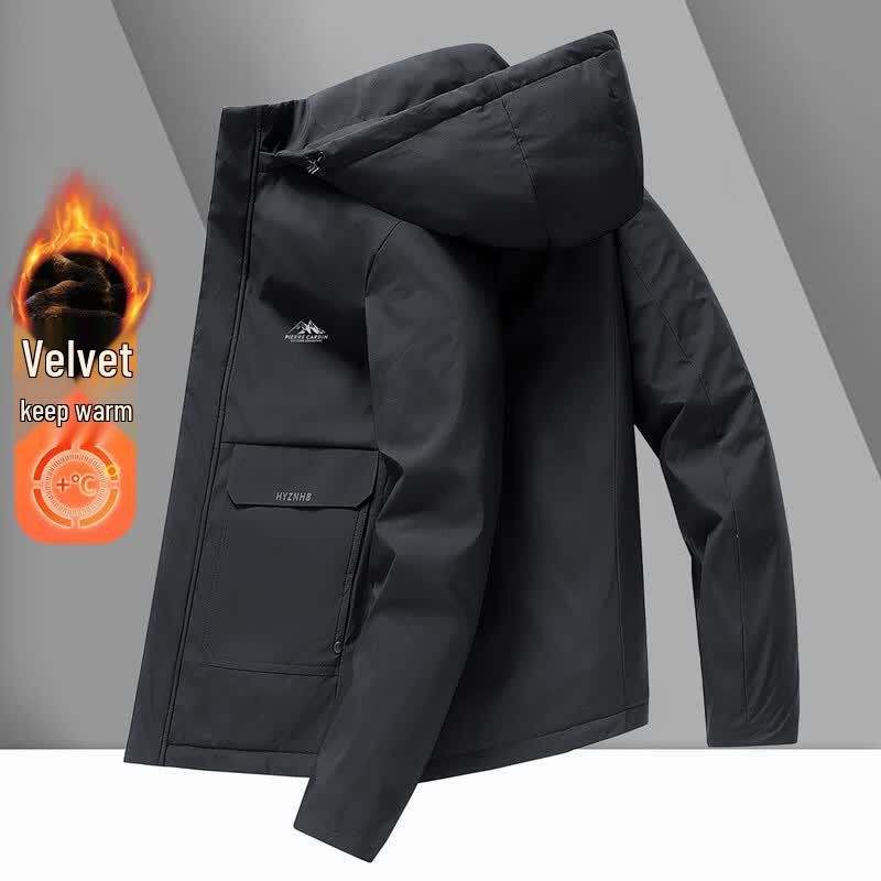 Pierre Cardin Men s Fleece-Lined Detachable Hood Jacket M