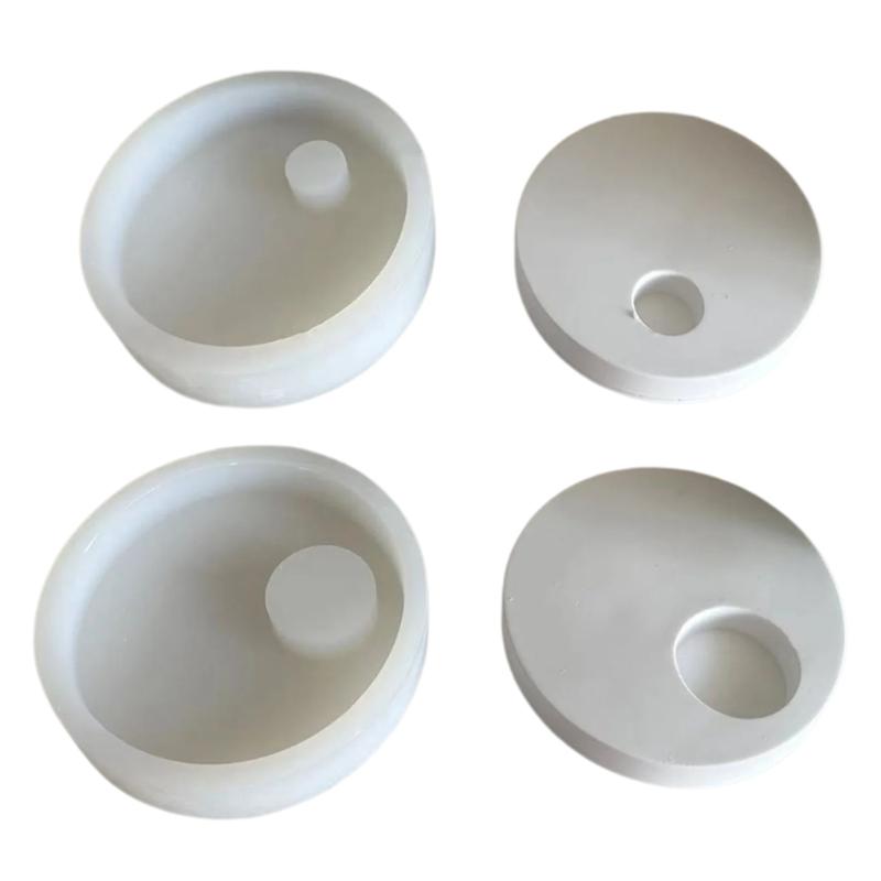 3D Candlestick Silicone Mold Round Shaped Candle Stand Molds Gypsum Candle Holder Mould Stylish Home Decorations Moulds